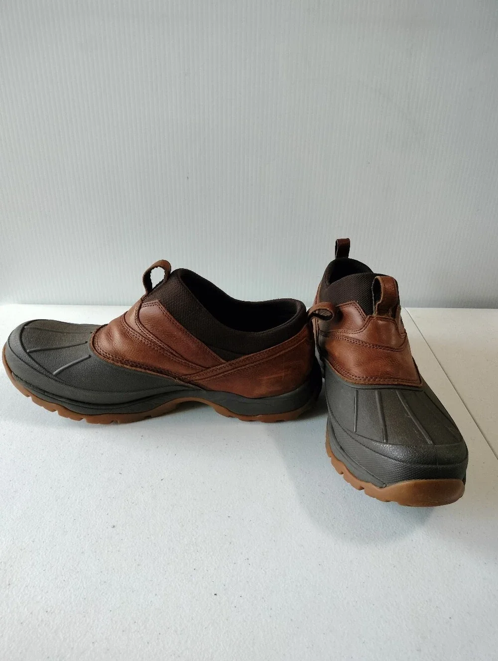 L.L. Bean Storm Chaser 5 Mens Brown Slip-On Duck Ankle Boots 13 All Weather